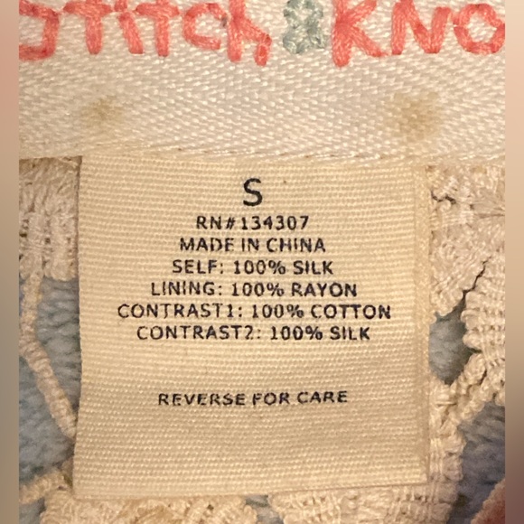 Stitch Knot silk and lace blouse (Anthropology) - Picture 7 of 8